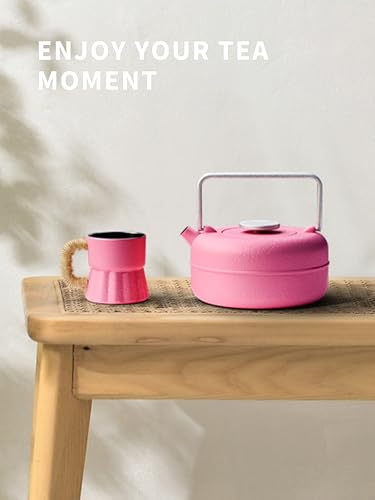 Teapot with Removable Infuser (0.8 Quarts / Rosered Cylinder)
