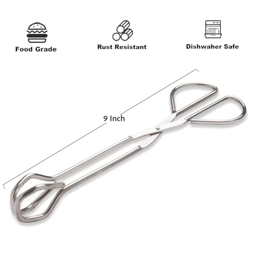 9 Inch Heavy Duty Stainless Steel Kitchen Tongs