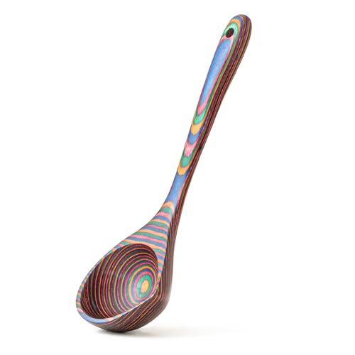 Pakkawood Rainbow Deep Soup Ladle with Spout