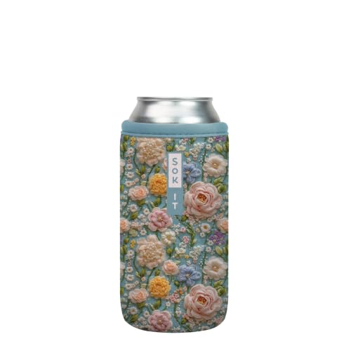 CanSok Sleeve for Beer & Soda Insulated Neoprene Cover (Garden of Pearls / 16oz Can Sleeve)