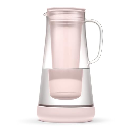 Home Glass Water Filter Pitcher (Pink Bubble)