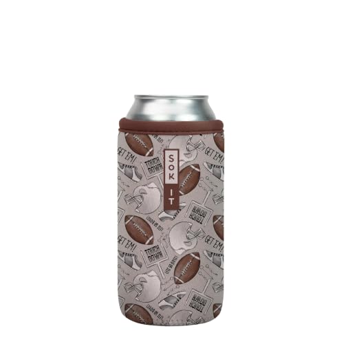 CanSok Sleeve for Beer & Soda Insulated Neoprene Cover (Football / 16oz Can Sleeve)
