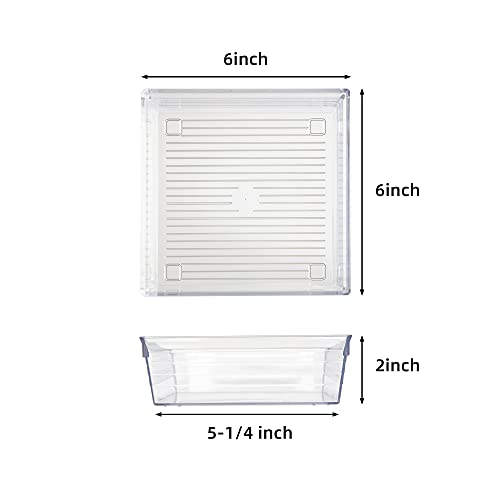 Clear Plastic Drawer Organizer Tray for Vanity Cabinet (6 in x 6 in x 2 in)