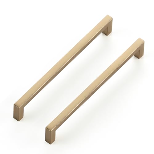 Champagne Bronze Cabinet Handles Cabinet Pulls 6 (Champagne Bronze / Flat Black 6-1/4'' Hole Center)