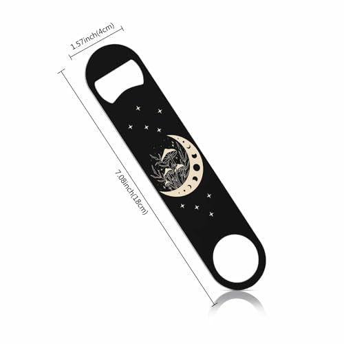 Wild Mushrooms Stainless Steel Bottle Opener Abstract Mystical Cosmic Moon Phases and Rituals Star Flat Beer Bottle Opener Keychain for Home Kitchen Bar Restaurant Party Birthday Gift (Wild Mushrooms)