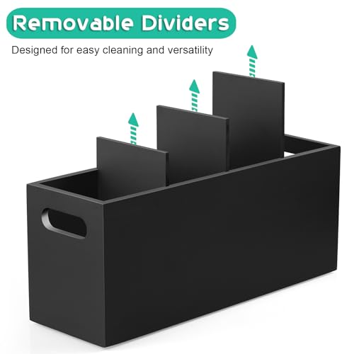 Large Utensil Holder with Removable Divider (Black / 4 Compatment)