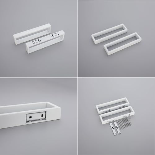 Bath Towel Holder Stainless Steel Towel Hanger Wall Mount Towel Ring for Bathroom 2 Pack (White)