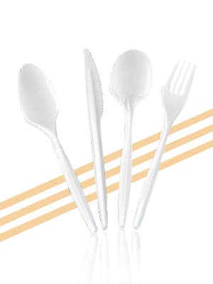 Plastic Knives White Heavy Duty Disposable Cutlery (1 Case Knives (1000))