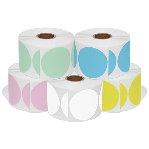 2" Circle Direct Thermal Labels (5 Colors)