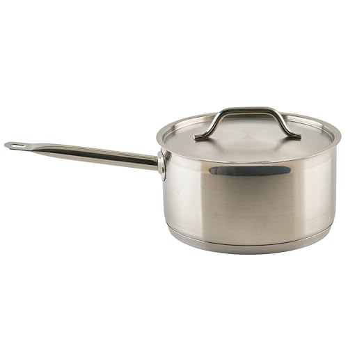 6 qt Stainless Steel Sauce pan with Cover (6 Quarts)