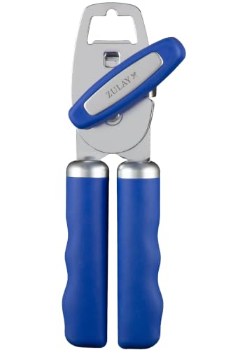 Manual Can Opener Heavy Duty Patented Stainless Steel (Royal Blue / Comfy Grip)