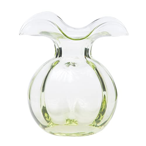 Hibiscus Glass Green Medium Fluted Vase (Medium / Green)