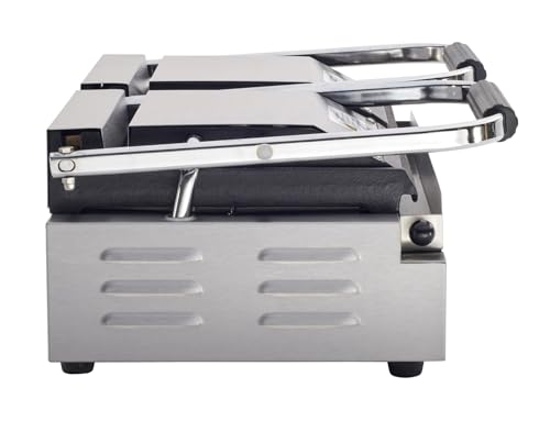 Commercial Electric Panini Sandwich Grill with Grooved Plates (Large w/ Grooved Plates)