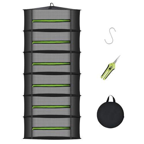 6 Layer Herb Drying Rack with Collapsible Mesh Design