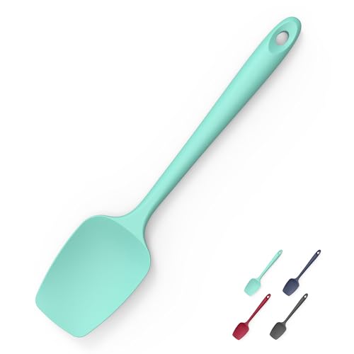 600°F Heat Resistant Silicone Large Spoon (11.4in (Spoon Spatula) / Aqua Sky)