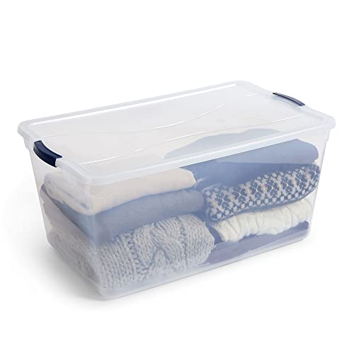 Cleverstore 95 Qt Clear Storage Bins with Lids (95 Qt - 4 Pack)