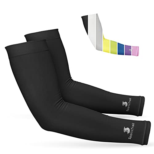 Cooling Arm Sleeves for Men & Women (1 Pair: Black / One Size)