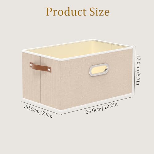 Fabric Storage Baskets (12.99x9.05x7.87in/6-Pack / Beige)