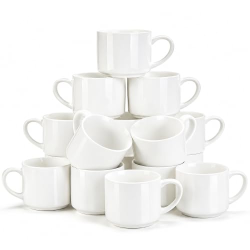 14 OZ Coffee Mugs Set of 12 (White / 14 Ounces)