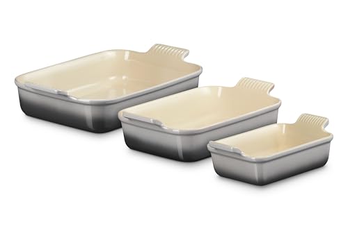 Stoneware Heritage Rectangular Baking Dish (3-Piece Dish Set / Oyster)