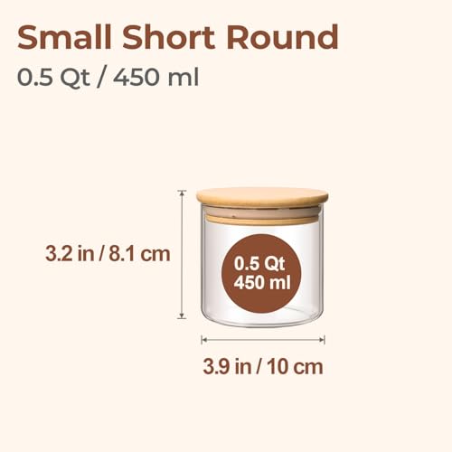 Glass Storage Containers with Lids 0.5 Qt (0.5 Qt x 6)