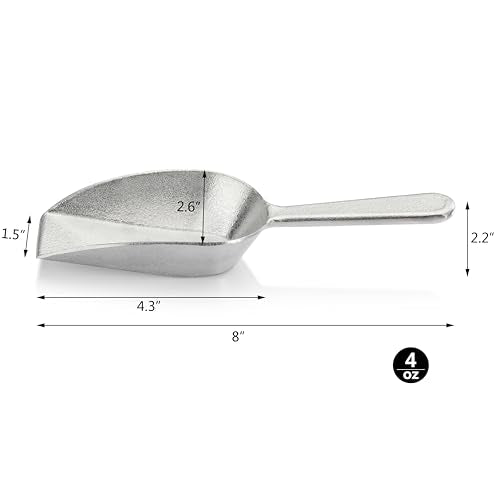 One Piece Cast Aluminum Flat Bottom Bar Ice Flour Utility Scoop