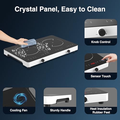 Double Induction Cooktop (24 Inch Black&White)