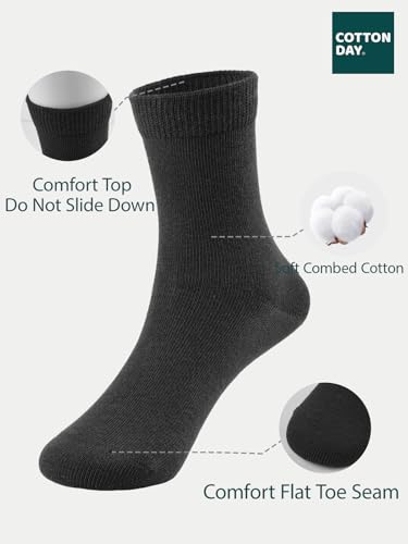 Unisex Kids Boys Girls Soft Cotton School Socks 10 (X-Large / Black)