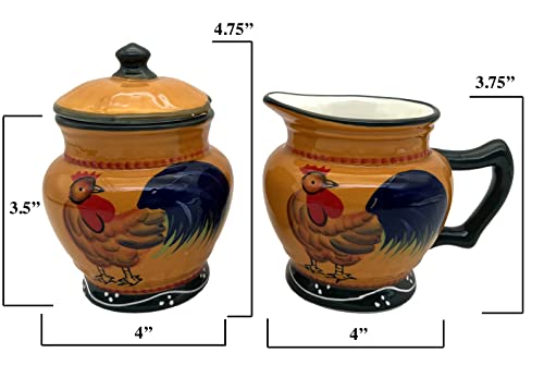 Rooster Creamer and Sugar Bowl Set (Rooster)