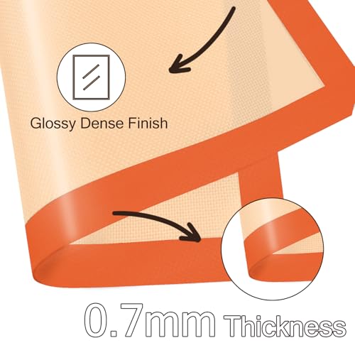 Silicone Baking Mat Set (Orange / 4 Sheets Set)