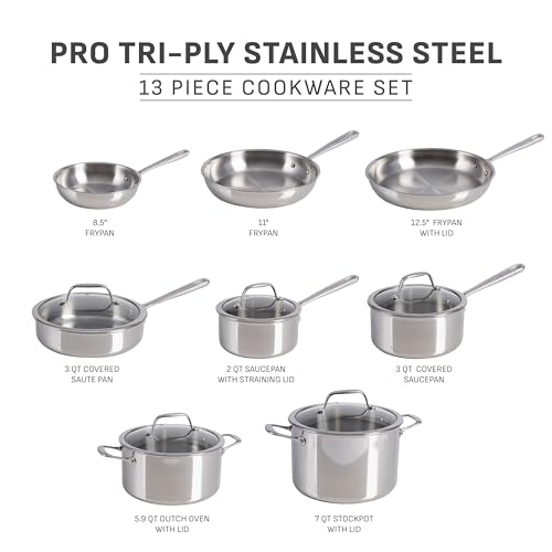 Pro Tri Ply Stainless Steel 13 (Cookware set / 13-Piece)