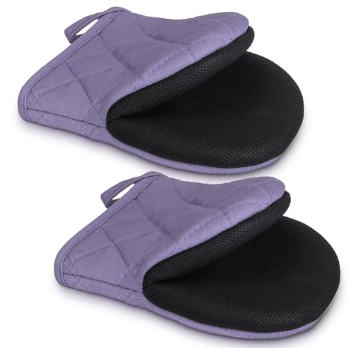 1 Pair Short Oven Mitts (Purple)