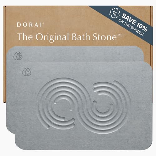 Home Stone Bath Mat Set (Zen Ash / 2 Pack)