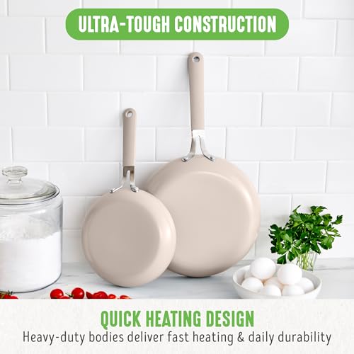 8” & 10” 2 Piece Nonstick Ceramic Frying Pan Set