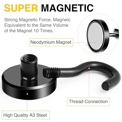 Magnetic Hooks (Black / 0.98in)
