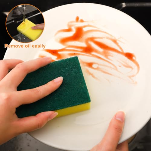 30 Pcs Individually Wrapped Sponges for Airbnb Apartment Green (Green)