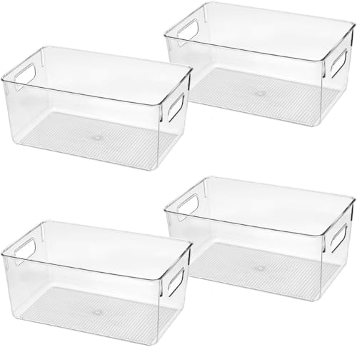 Clear Plastic Storage Bins (10 X 6 X 5.1)