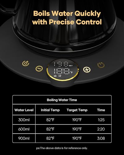 FLOW B9 Gooseneck Electric Kettle ±1°F Temperature Control (Soulages Black)