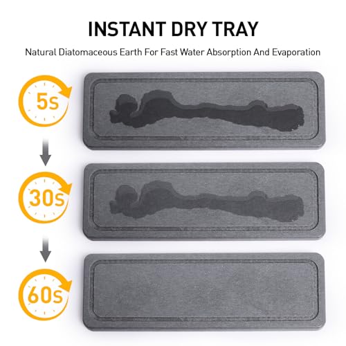 10.62'' Sponge Holder for Kitchen Sink (Black With Stone Tray)
