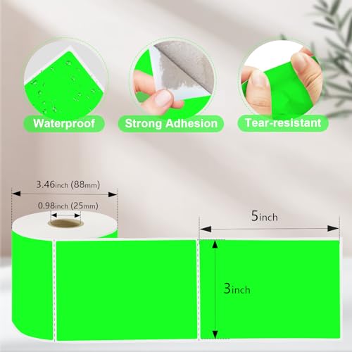 3 X 5 Inch Printable Waterproof Rectangle Color Coding Labels
