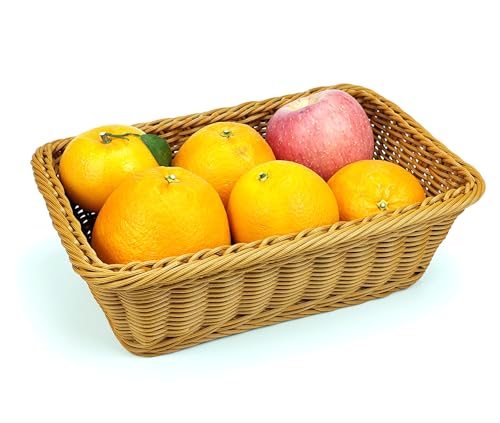12" Poly Wicker Bread Basket (12 x 8 x 4 inches 1 Pack)