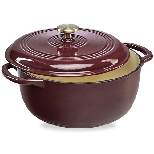 7.5 Quart Enamel Cast (Cabernet Red / 7.5qt Round)