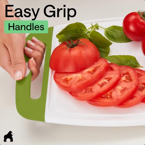 BPA Free Reversible Kitchen Cutting Board (Lime/White / Large (Pack of 3))