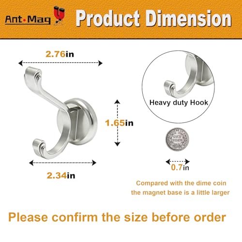 Magnetic Hooks Heavy Duty 140LBS (Silver / Small-2 Pack)