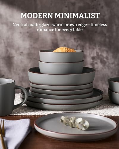 Mercury 12 Piece Stoneware Dinnerware Set (Dark Gray / Service for 4 (Standard Dinner Set))