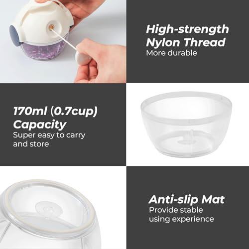 Mini Manual Vegetable Chopper Pull String Food Chopper 170ml