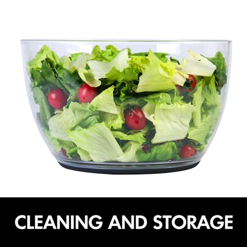 Salad Spinner Large Lettuce Spinner Kitchen Gadgets (6.3QT / Gray)