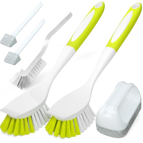 Dish Brush Cleaning Brush Set for Cleaning Groove Gap (Amarillo)