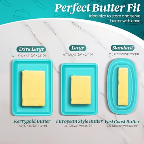 Extra Large Ceramic Butter Dish with Lid (Blue / Extra Large)
