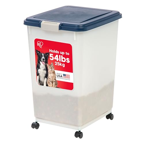 Dog Food Storage Container (54 lbs / Navy/Pearl)